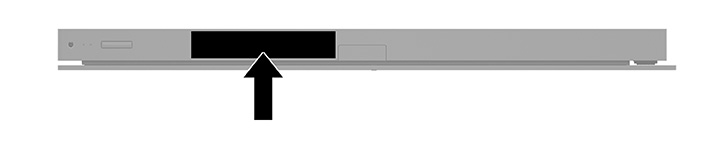 Serial number label on the bottom edge of the screen